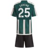 Virallinen pelipaita Manchester United Sancho 25 Vieras 2023-24 Lyhythihainen - Lasten ( + Lyhyet housut )